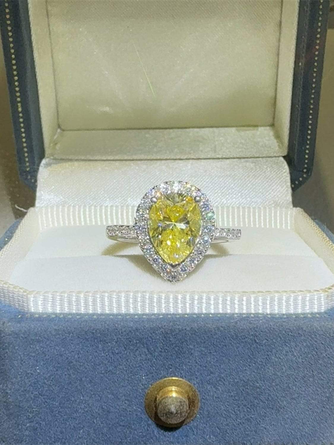 2 Carat Moissanite 925 Sterling Silver Teardrop Shape Ring - Trendsi - Flyclothing LLC