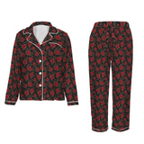 Baha Ranch Colores De Mexico Red Roses Satin Pajama Set