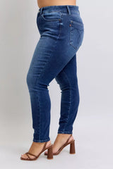 Judy Blue Full Size Washed Thermal Skinny Jeans Plus Size - Trendsi - Flyclothing LLC