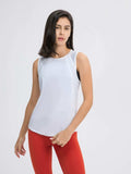 Millennia Cutout Back Round Neck Active Tank - Trendsi - Flyclothing LLC