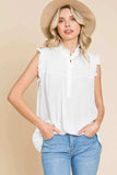 Culture Code Full Size Frill Edge Smocked Sleeveless Top - Trendsi - Flyclothing LLC