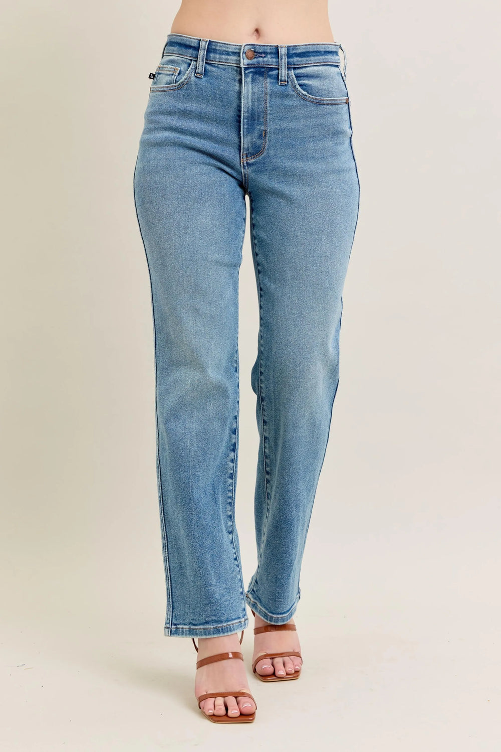 Judy Blue Full Size Hw Vintage Straight Jeans Plus Size - Trendsi