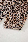 Leopard Notched Half Sleeve Blouse - Trendsi - Flyclothing LLC