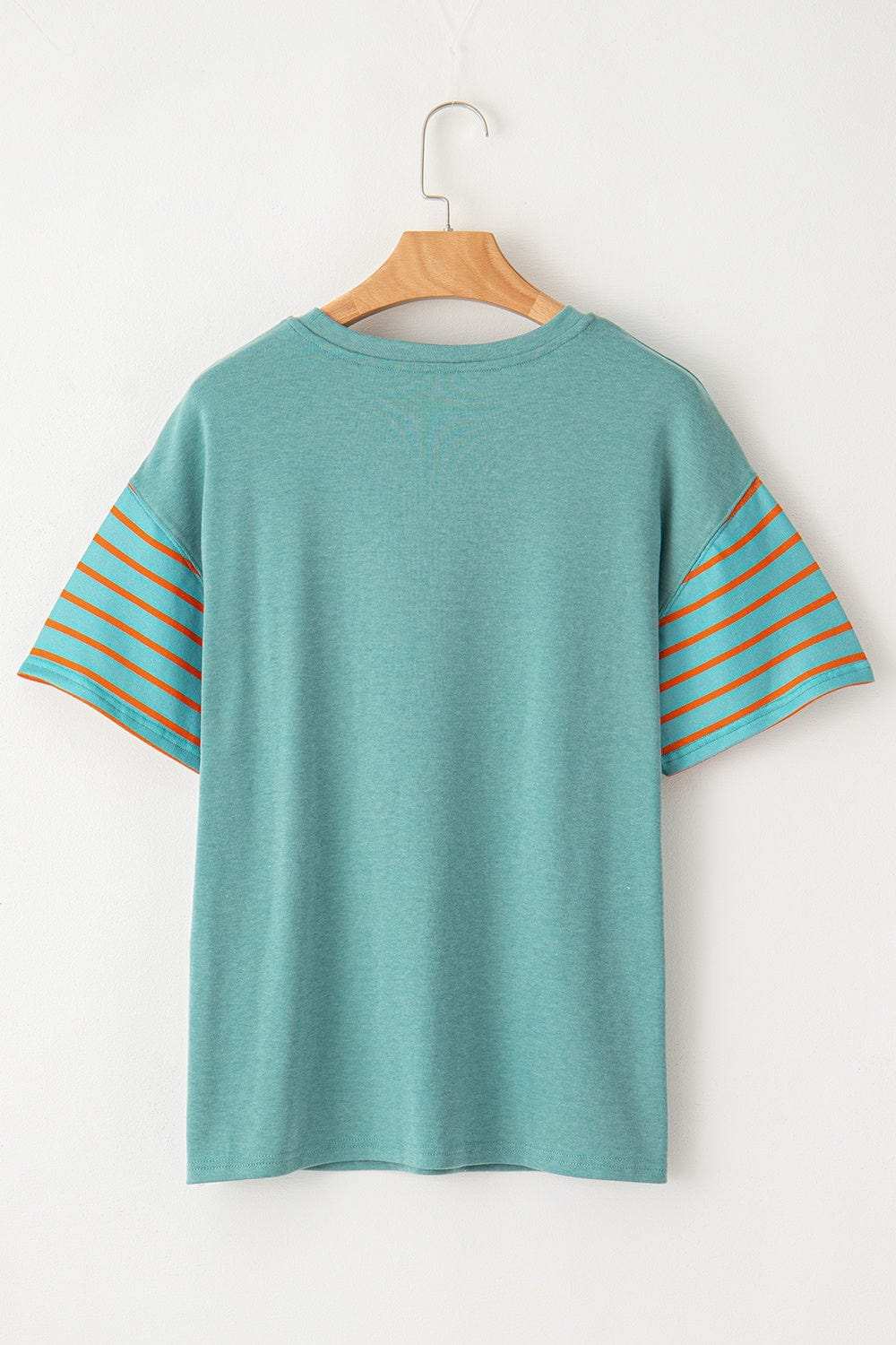 Striped Round Neck Short Sleeve T-Shirt - Trendsi - Flyclothing LLC
