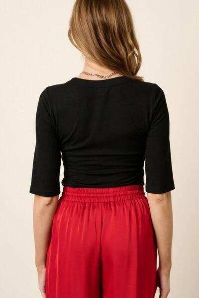 Mittoshop Round Neck Half Sleeve T-Shirt - Trendsi - Flyclothing LLC