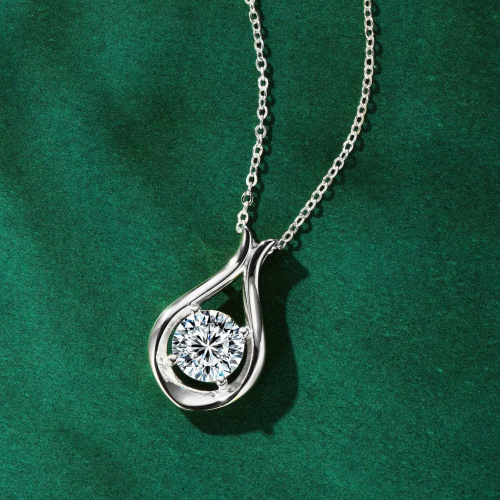 2 Carat Moissanite 925 Sterling Silver Pendant Necklace - Trendsi - Flyclothing LLC