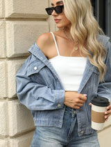 Washed Button Up Hooded Denim Jacket - Trendsi - Flyclothing LLC