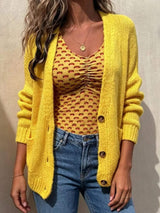 Full Size Chunky Knit Button-Up Cardigan Plus Size - Trendsi - Flyclothing LLC