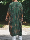 Men's Plus Size Printed Open Front Cover-Up - Trendsi