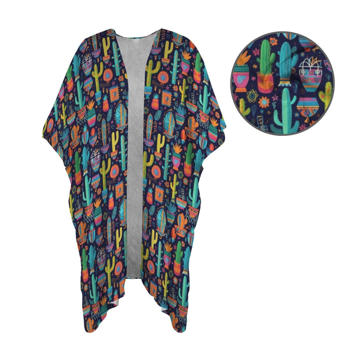 Baha Ranch Crazy Cactus Lady Duster Kimono Coverup - Baha Ranch Western Wear - Flyclothing LLC