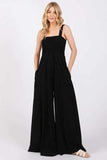 SAGE+FIG Smocked Flowy Wide Leg Jumpsuit - Trendsi - Flyclothing LLC