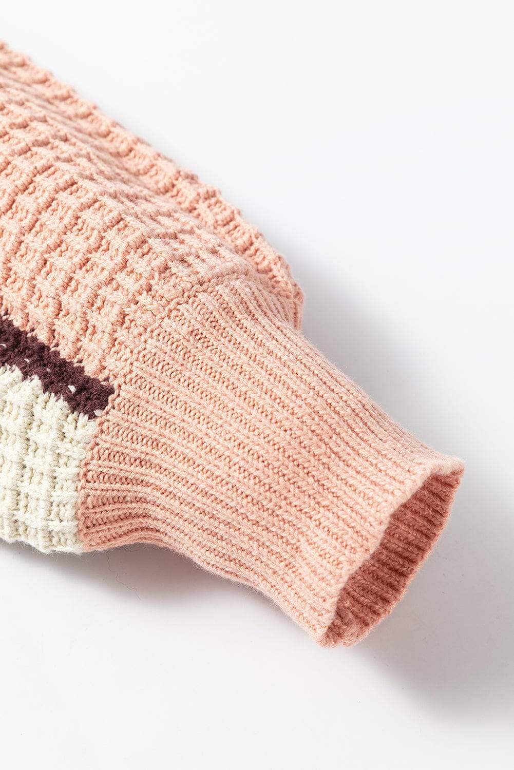 Drawstring Color Block Mock Neck Sweater - Trendsi - Flyclothing LLC