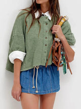 Button Down Half Sleeve Shirt - Trendsi - Flyclothing LLC