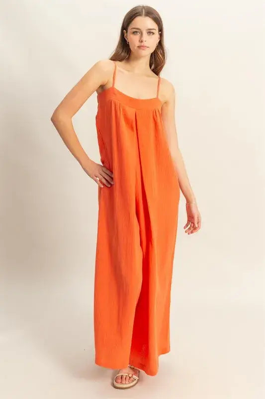 HYFVE Double Gauze Super Flowy Cami Jumpsuit - Trendsi - Flyclothing LLC