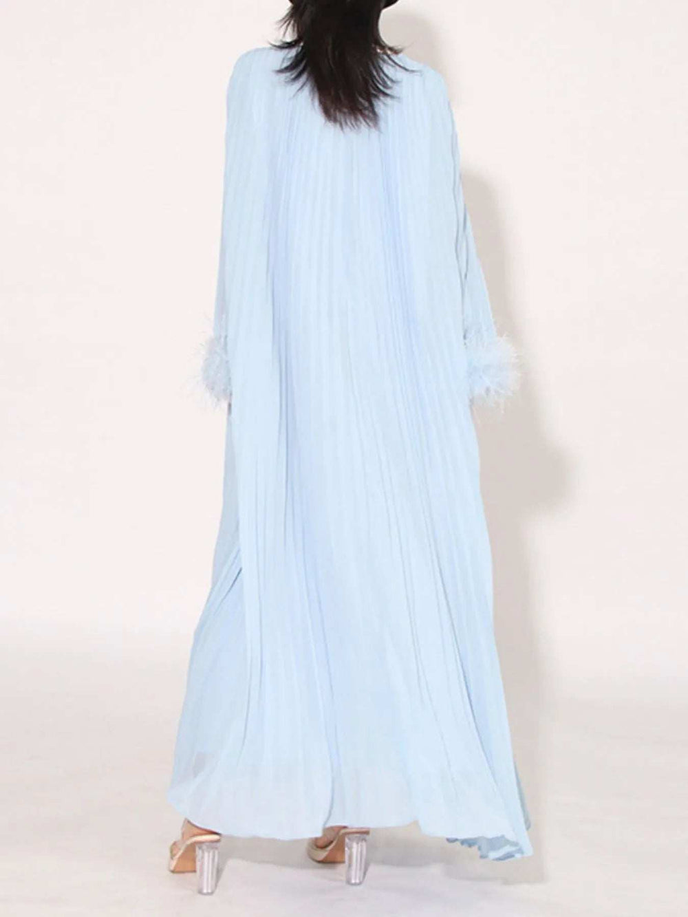 Rhinestone Long Sleeve Maxi Dress - Trendsi - Flyclothing LLC