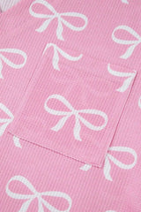 Bowknot Printed Notched T-Shirt and Shorts Set - Trendsi - Flyclothing LLC
