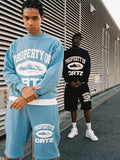 Men's Letter Graphic Round Neck Sweatshirt - Trendsi