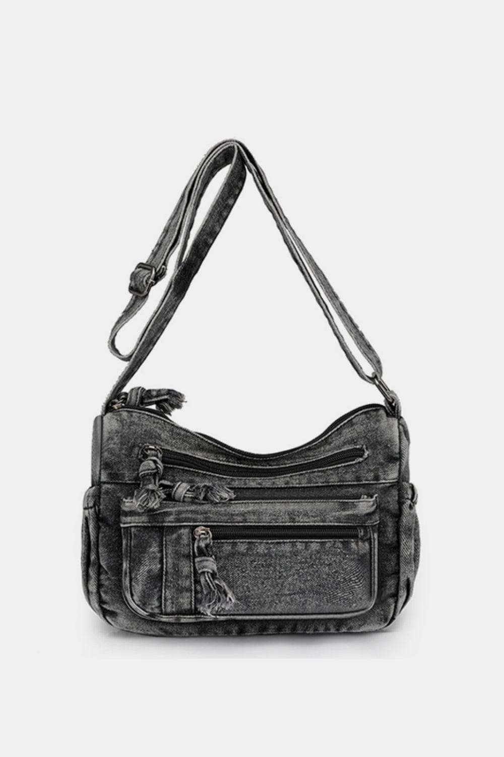 Adjustable Strap Denim Crossbody Bag - Trendsi - Flyclothing LLC