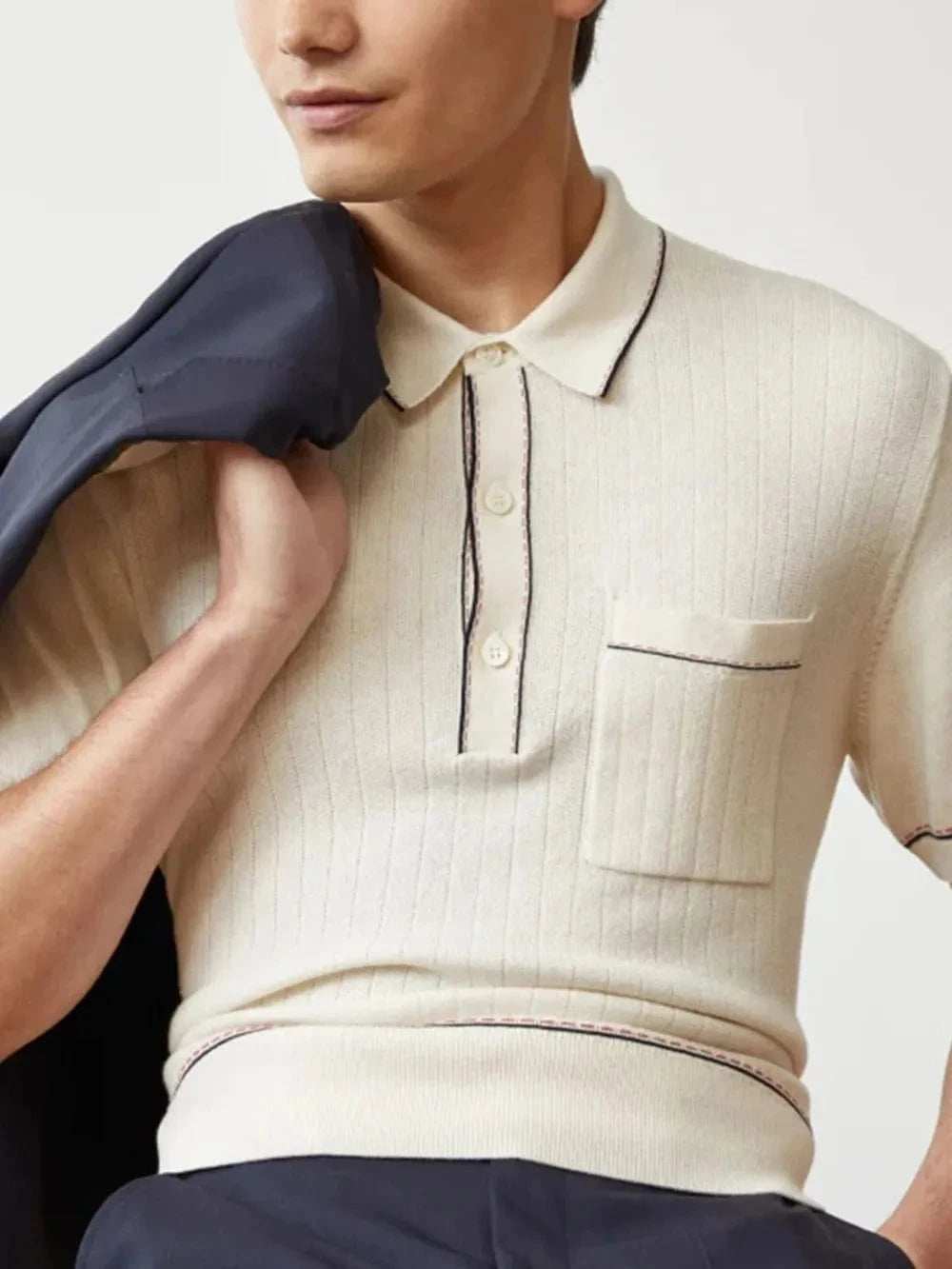 Men's Plus Size Button Detail Short Sleeve Polo - Trendsi - Flyclothing LLC