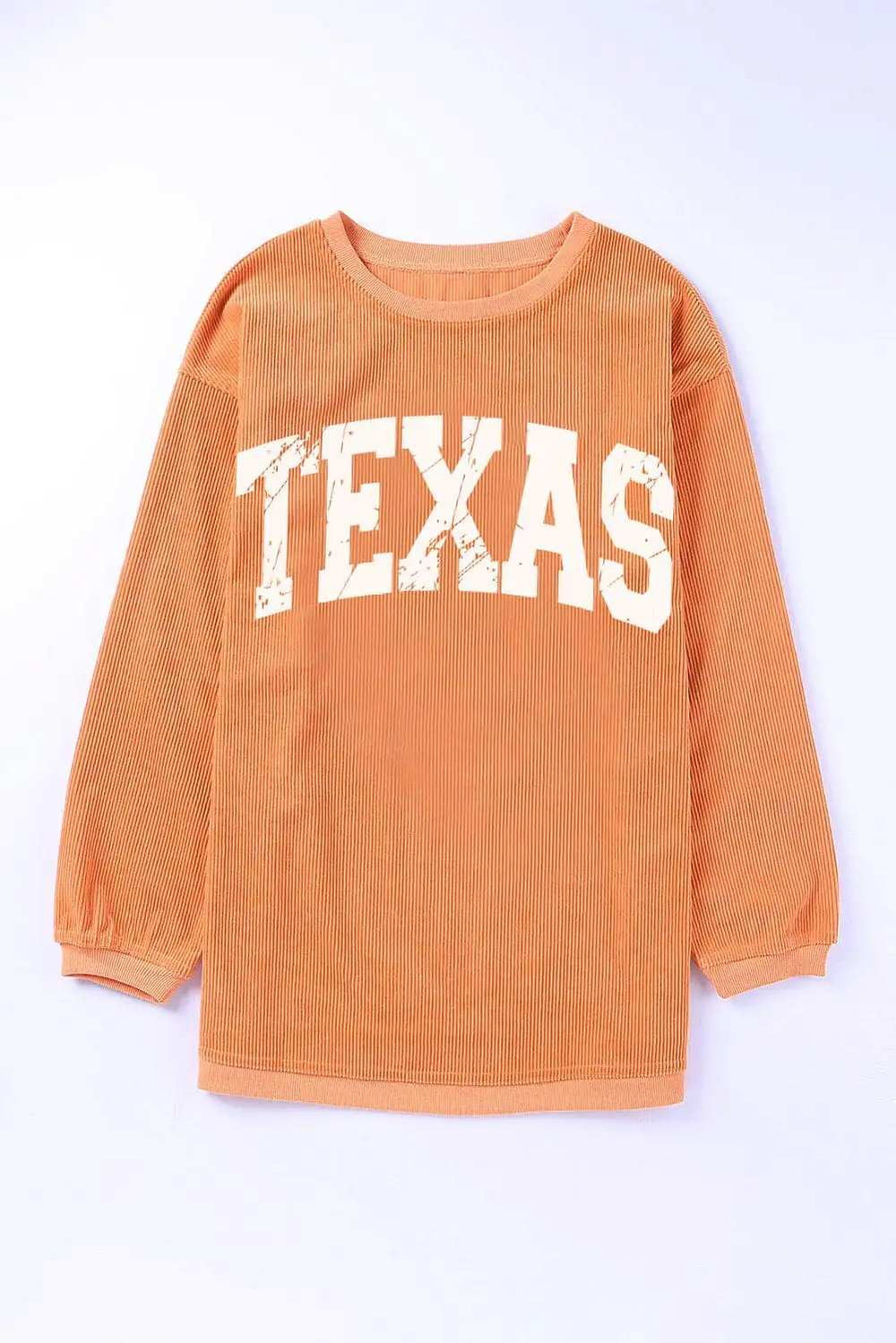 TEXAS Round Neck Long Sleeve Sweatshirt - Trendsi - Flyclothing LLC