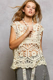 POL Openwork Round Neck Floral Crochet Tank - Trendsi - Flyclothing LLC