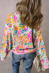 Printed Round Neck Long Sleeve Sweatshirt - Trendsi - Flyclothing LLC