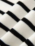 Striped Round Neck Long Sleeve Sweater - Trendsi