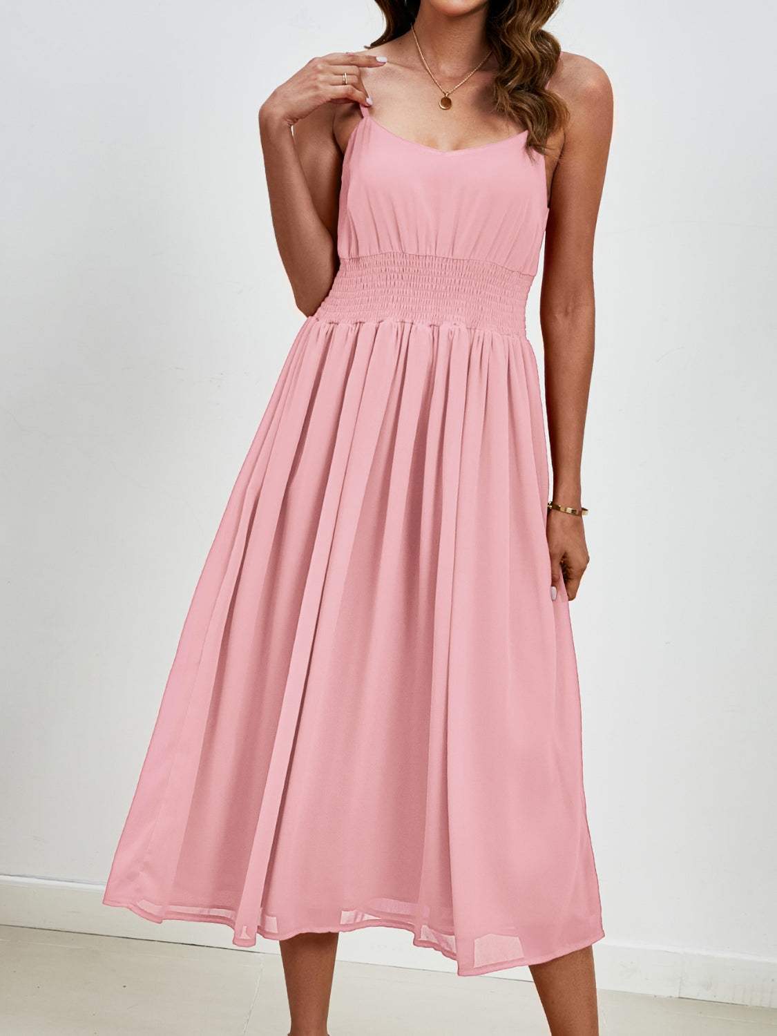 Scoop Neck Midi Cami Dress - Trendsi - Flyclothing LLC