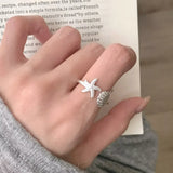 Starfish & Seashell Open Ring - Trendsi - Flyclothing LLC
