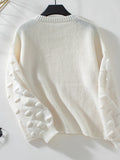 Round Neck Drop Shoulder Sweater - Trendsi