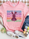 HAPPY EASTER Round Neck Short Sleeve T-Shirt - Trendsi