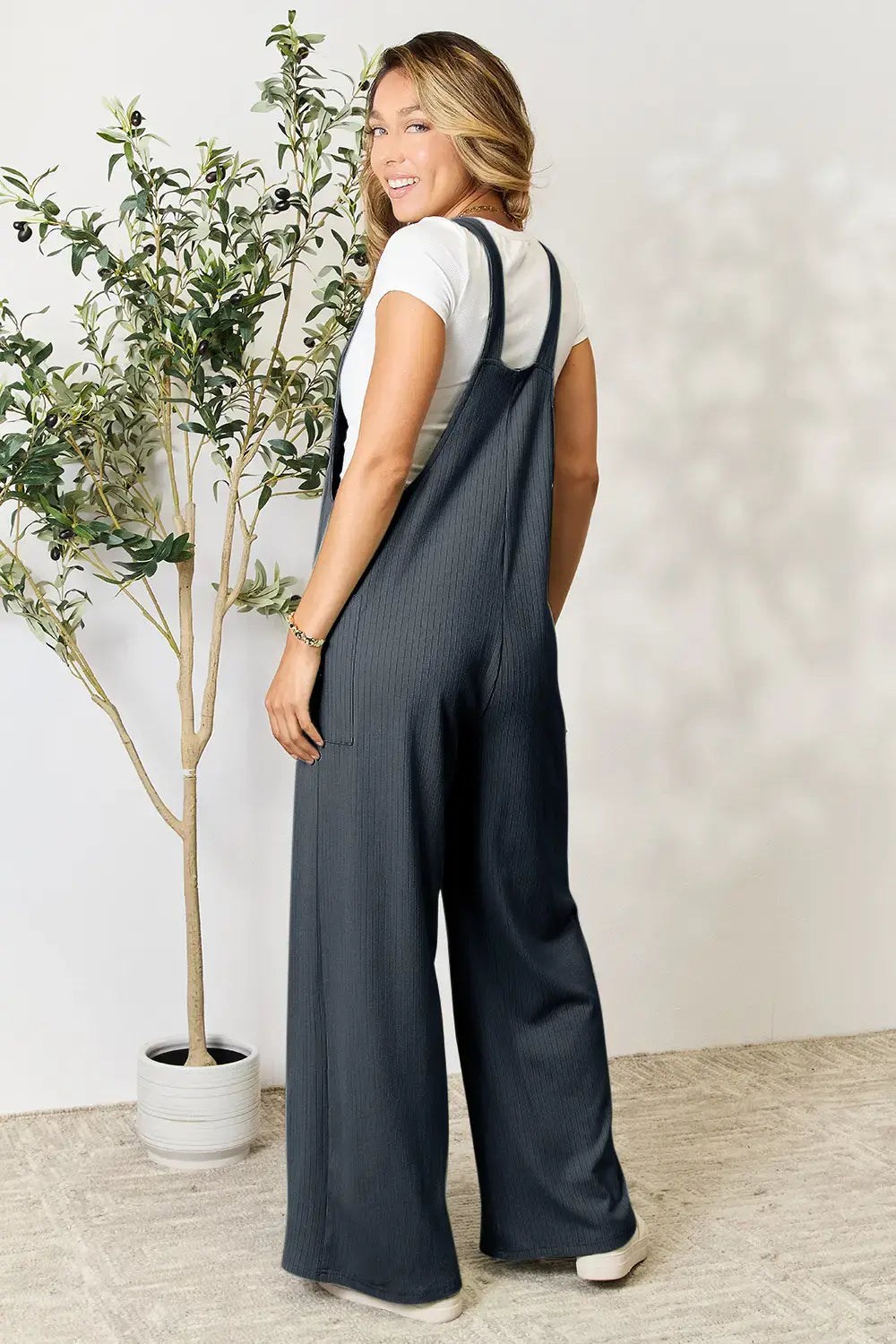 Double Take Full Size Wide Strap Overall with Pockets - Trendsi - Flyclothing LLC