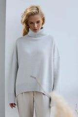 Basic Bae Turtleneck Dropped Shoulder Long Sleeve Sweater - ShopBasicbae - Flyclothing LLC