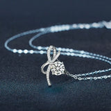 1 Carat Moissanite 925 Sterling Silver Bowknot Necklace - Trendsi - Flyclothing LLC