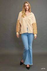 Umgee Sequined French Terry Jacket - Trendsi - Flyclothing LLC