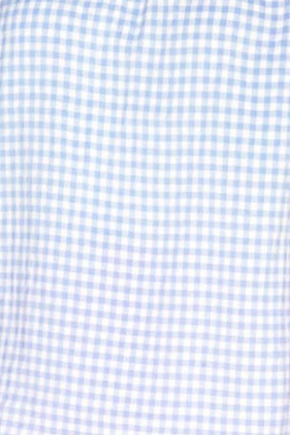 Embroidered Plaid Round Neck Short Sleeve Blouse - Trendsi - Flyclothing LLC