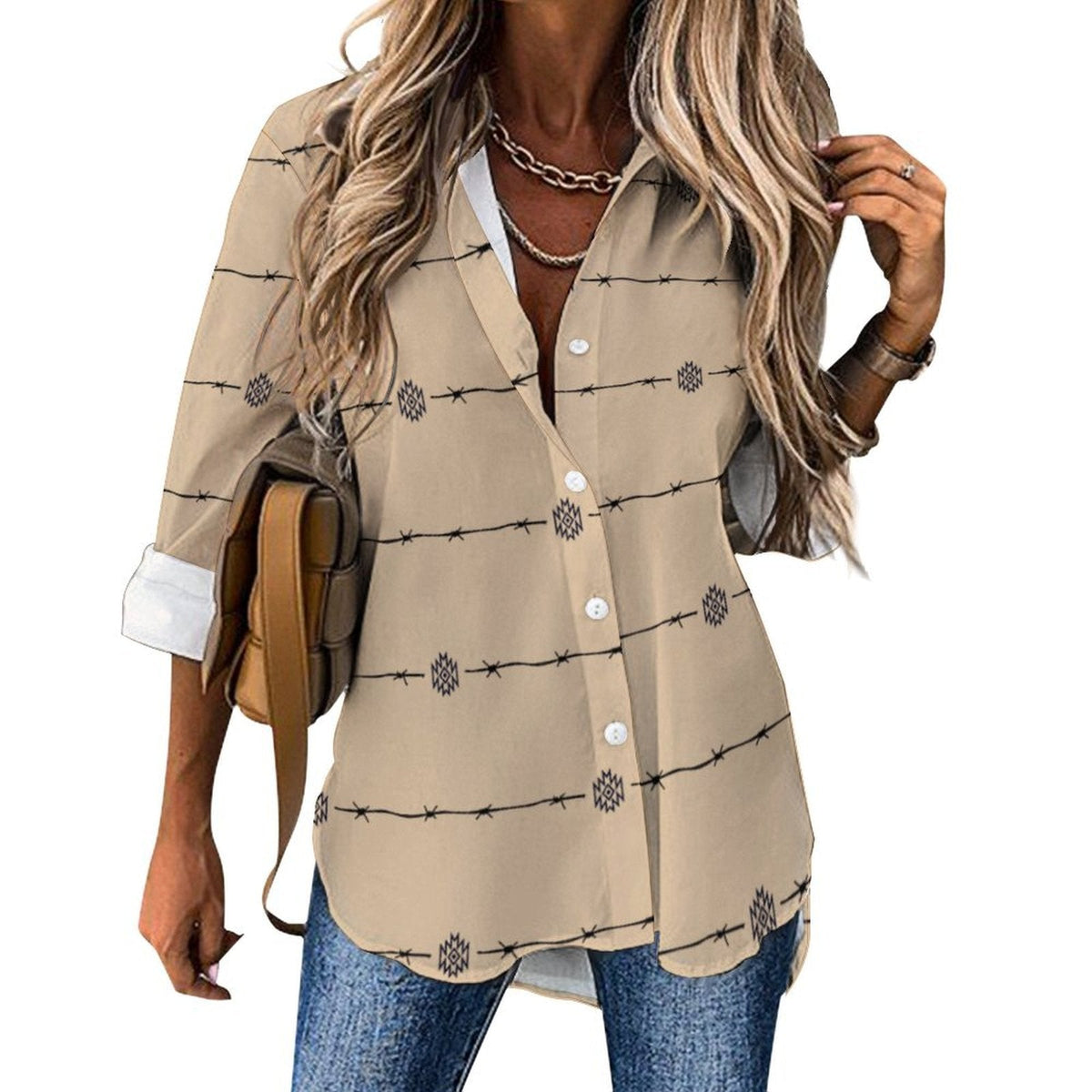 Baha Ranch Son of A Bitch Barbwire Button Up Blouse