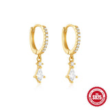 S925 Sterling Silver Kite-Shape Stone Earrings - My Store - Flyclothing LLC