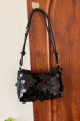 Sequin Knotted Straps Shoulder Bag - Trendsi