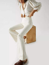 Asymmetric Waist Flare Jeans - Trendsi - Flyclothing LLC