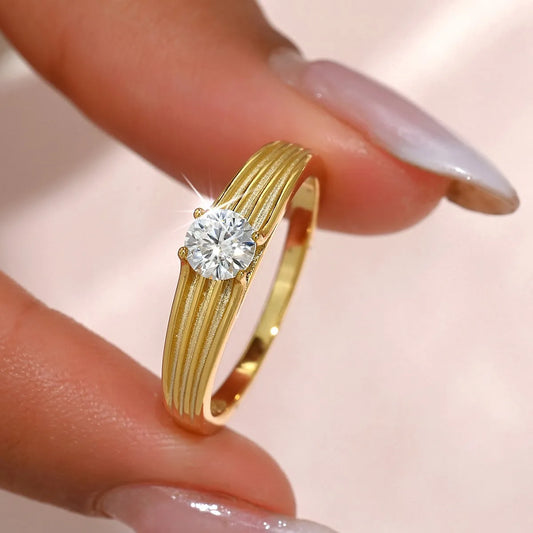 925 Sterling Silver Moissanite Ring - Trendsi - Flyclothing LLC