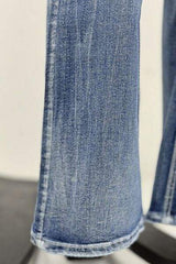 Star Embroidered Bootcut Jeans - Trendsi - Flyclothing LLC