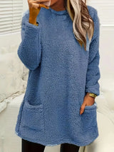 Fleece Long Sleeve Sweatshirt - Trendsi - Flyclothing LLC