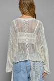 POL Openwork Balloon Sleeve Knit Cover Up - Trendsi