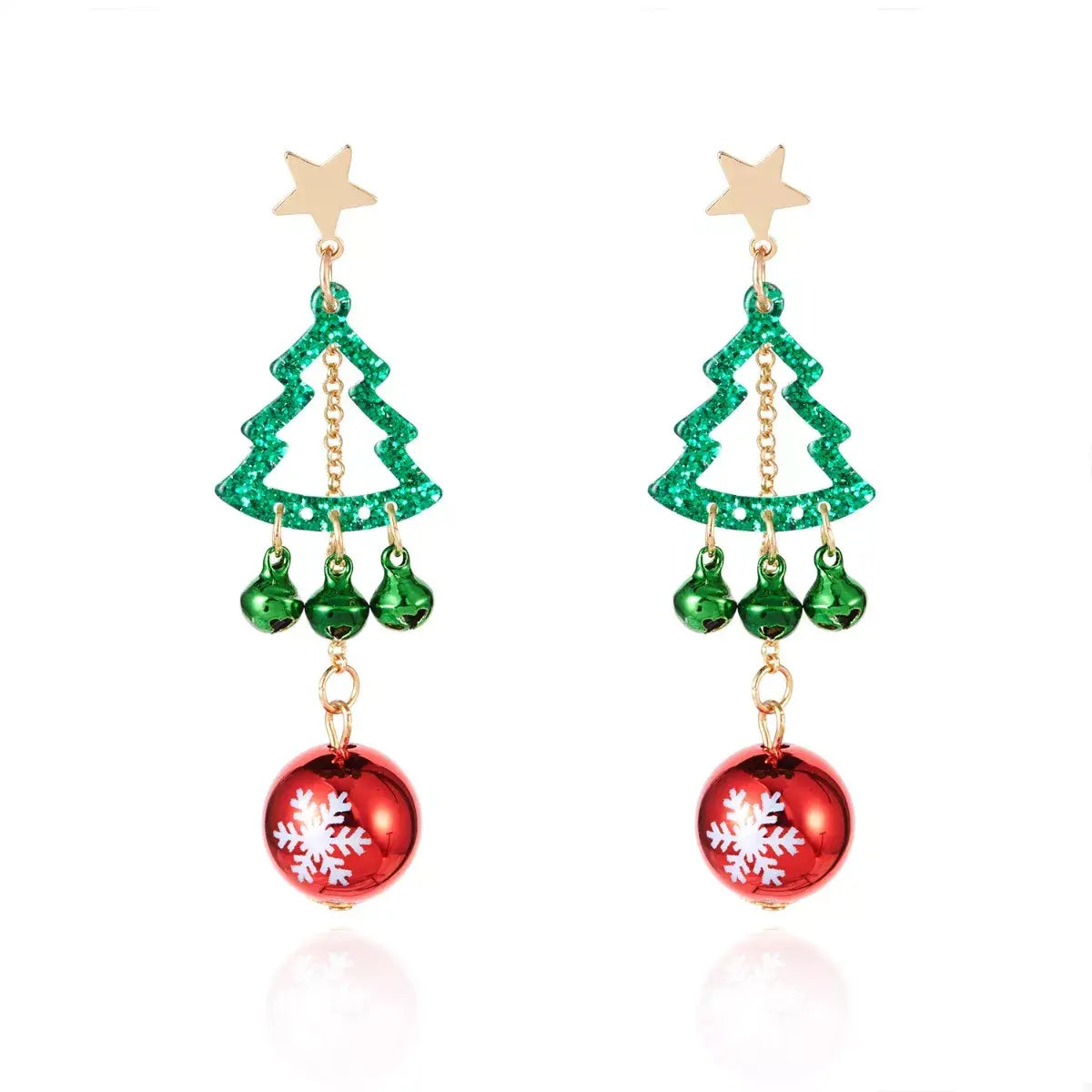 Christmas Tree Ball Drop Earrings - Trendsi - Flyclothing LLC