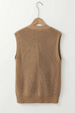 Button Up V-Neck Sweater Vest - Trendsi - Flyclothing LLC