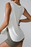 Slit Round Neck Active Tank - Trendsi