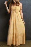 Smocked Printed Square Neck Maxi Cami Dress - Trendsi