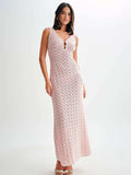 Openwork Sleeveless Maxi Dress - Trendsi - Flyclothing LLC