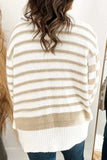 Striped Open Front Long Sleeve Cardigan - Trendsi - Flyclothing LLC